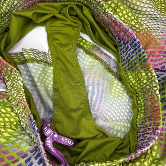 Fabletics Neon Mesh Running Shorts Size Small | Vibrant Festival Activewear - Picture 6 of 9